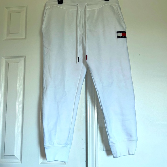 White Tommy Hilfiger Sweat pants -Size L - Picture 1 of 3